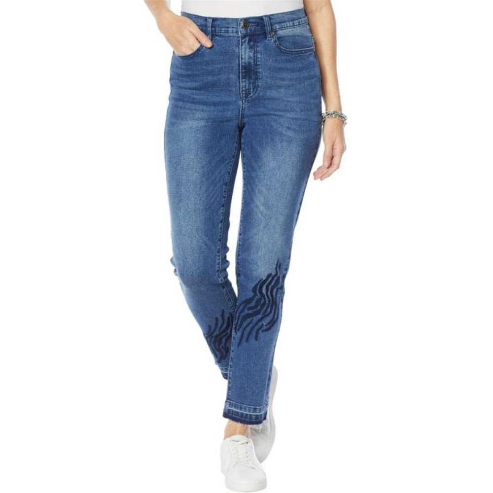 NEW! DG2 Diane Gilman Stretch Released Hem Skinny Jean, Midtone